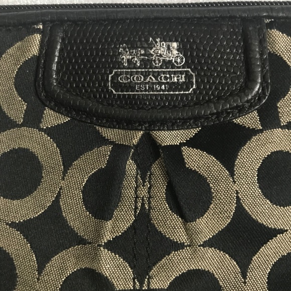 Coach Black Canvas Leather Wristlet - Picture 3 of 16
